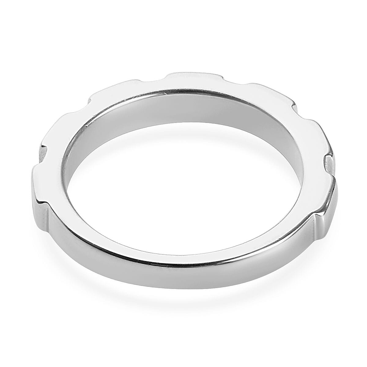 Platinum Overlay Sterling Silver Band Ring