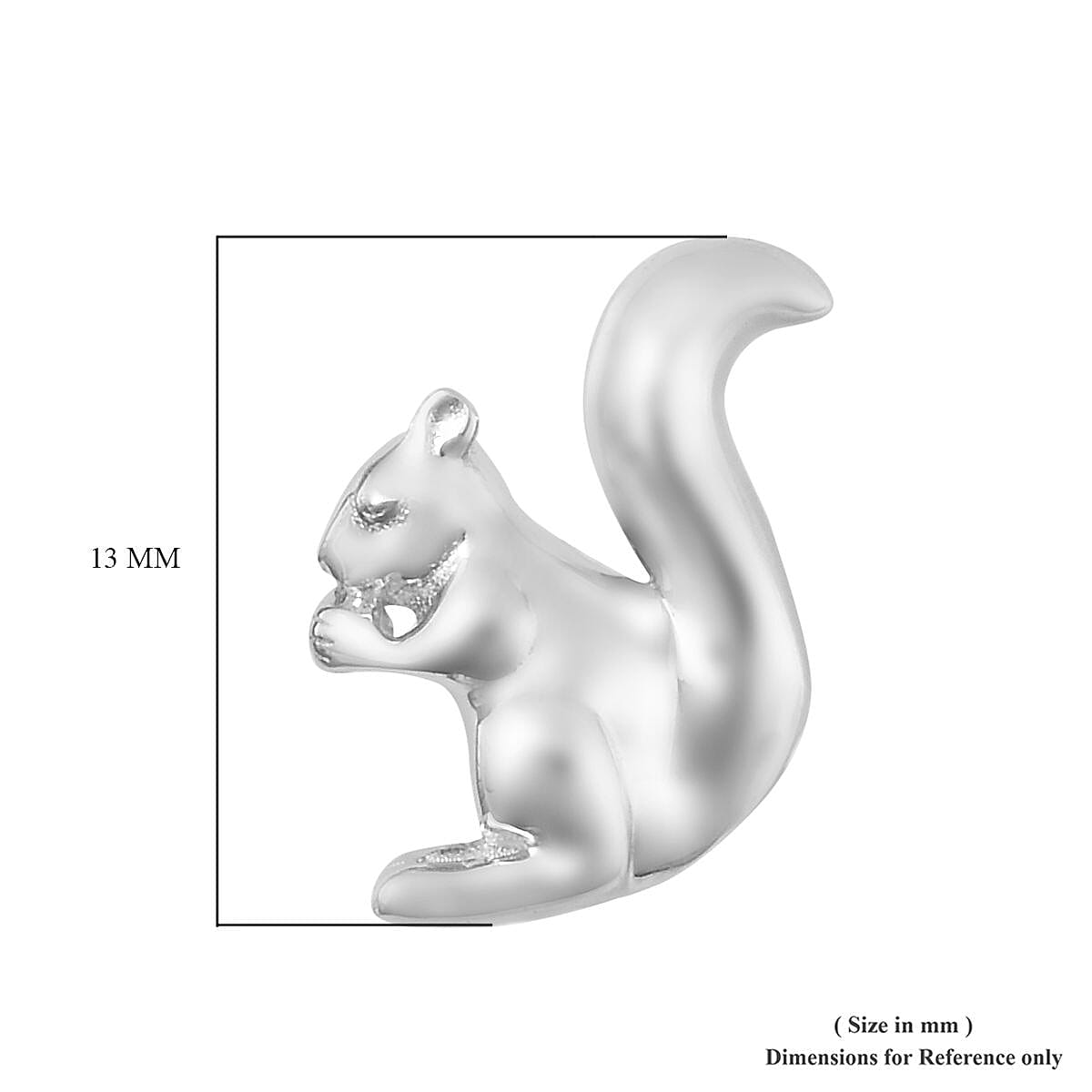 Platinum Overlay Sterling Silver Squirrel Earrings (with Push Back)