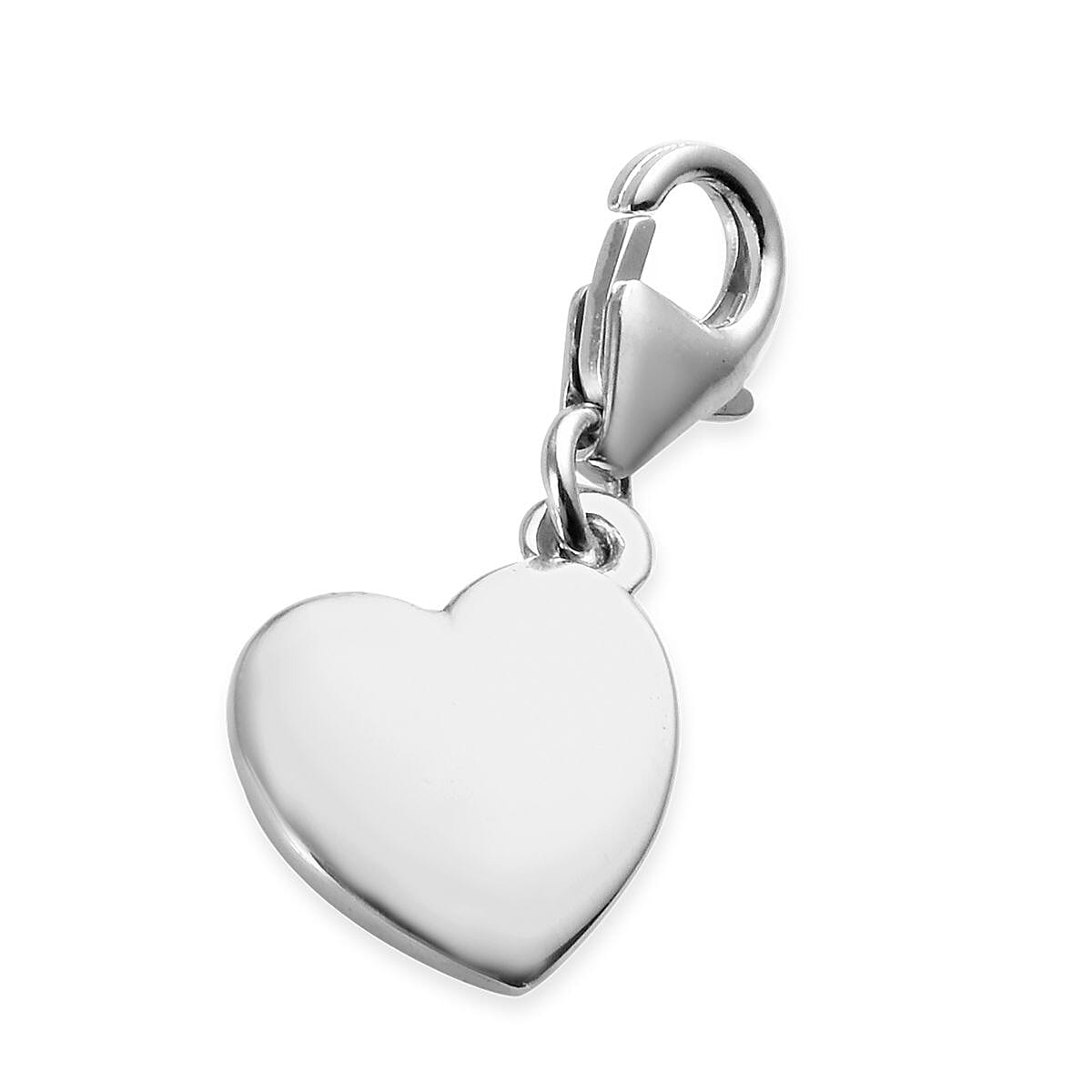Platinum Overlay Sterling Silver Bridesmaid Gift Heart Charm