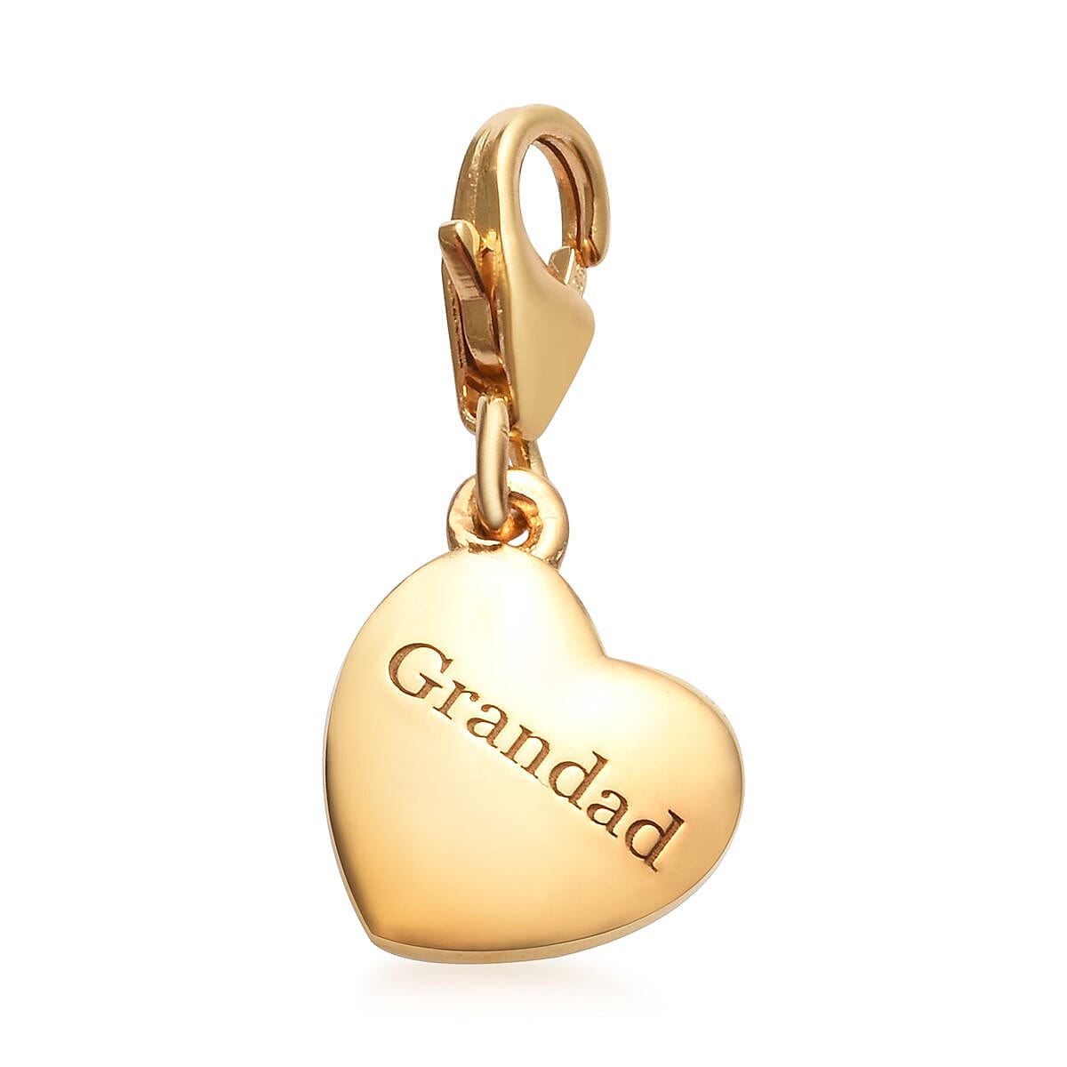 14K Gold Overlay Sterling Silver Grandad Heart Charm