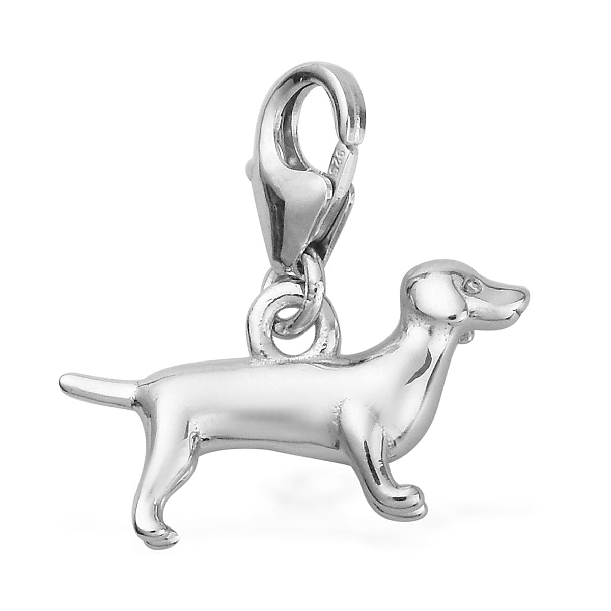 Charms De Memoire Platinum Overlay Sterling Silver Dog Charm