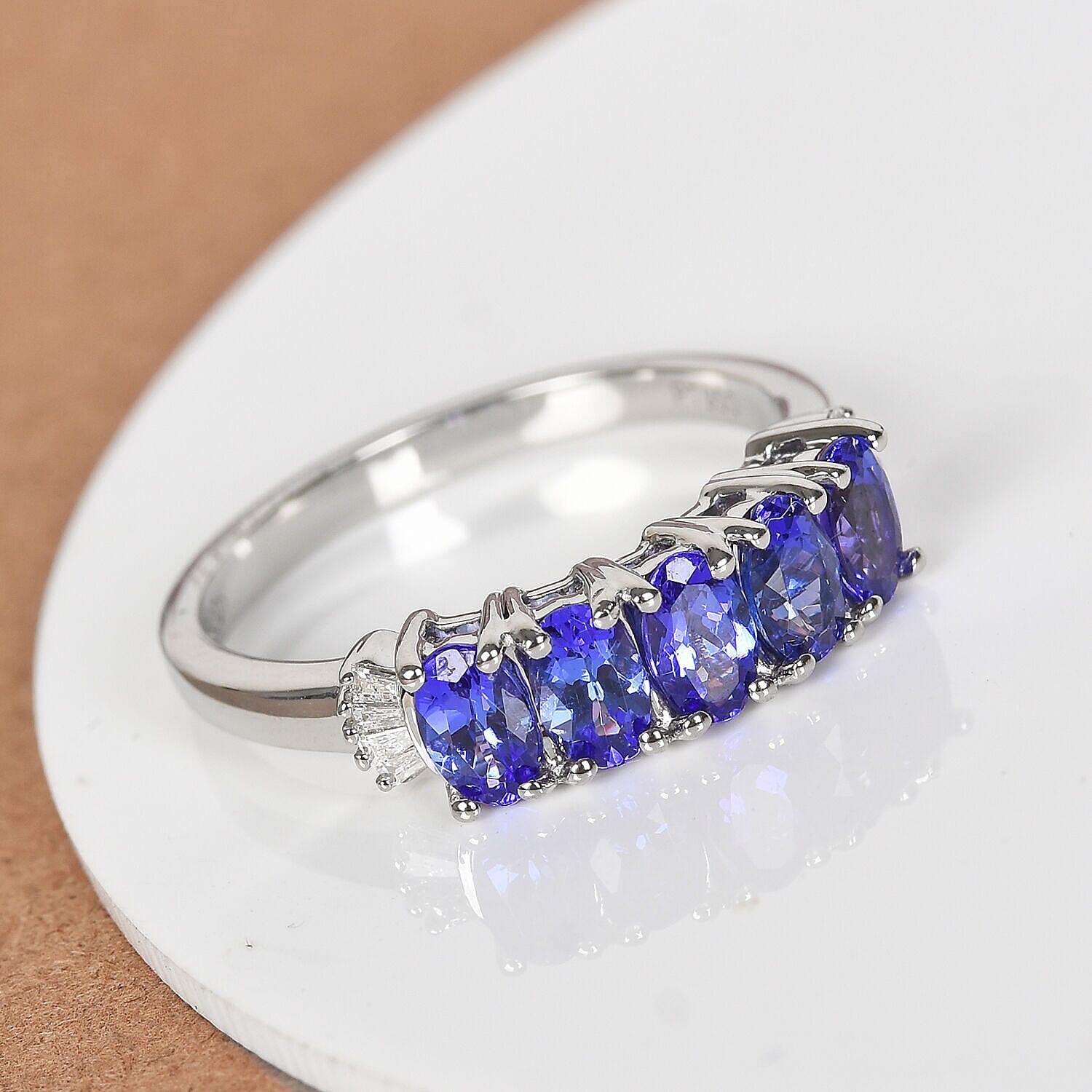 RHAPSODY 950 Platinum AAAA Tanzanite and Diamond Ring 1.05 Ct, Platinum wt. 4.35 Gms