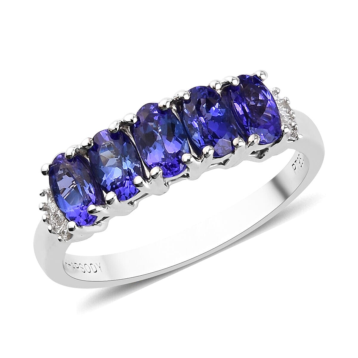 RHAPSODY 950 Platinum AAAA Tanzanite and Diamond Ring 1.05 Ct, Platinum wt. 4.35 Gms