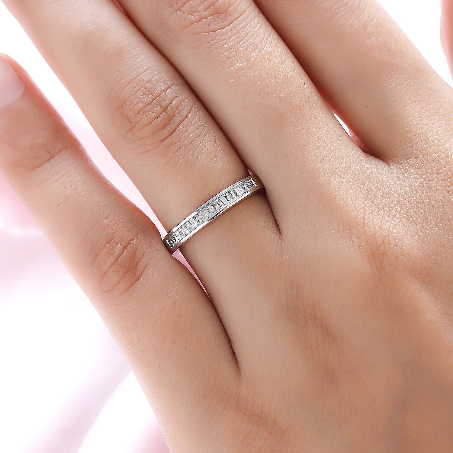 D'Joy - Natural Diamond Band Ring in Sterling Silver 0.25 Ct.