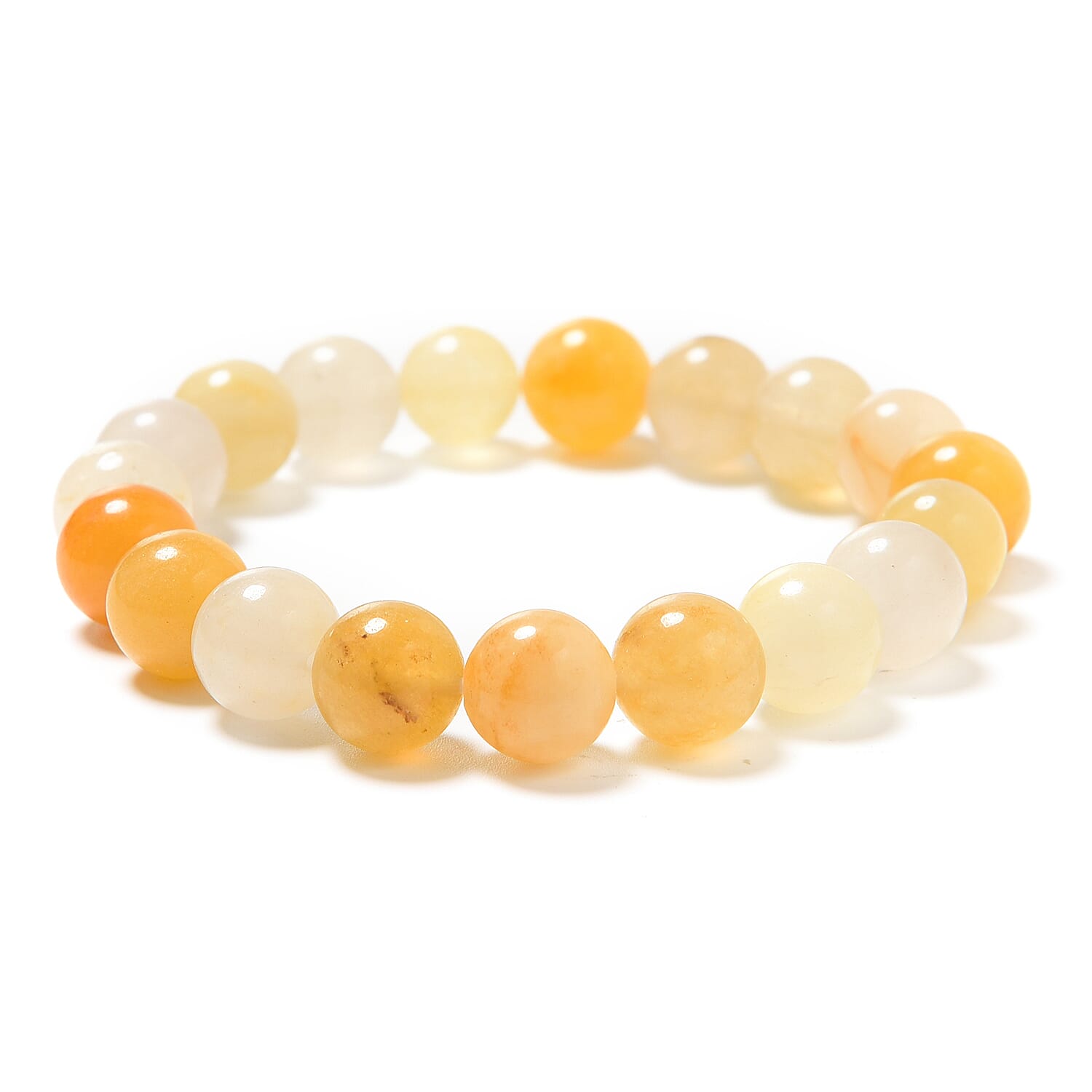 Yellow Quartzite Beads Stretchable Bracelet (Size 6.5) 152.50 Ct.