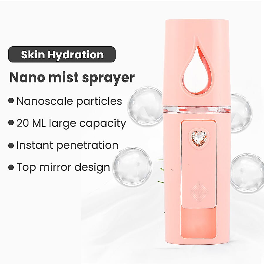 New Arrival- Portable Facial Spray Humidifier with USB Charger - Pink