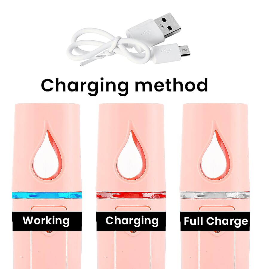New Arrival- Portable Facial Spray Humidifier with USB Charger - Pink
