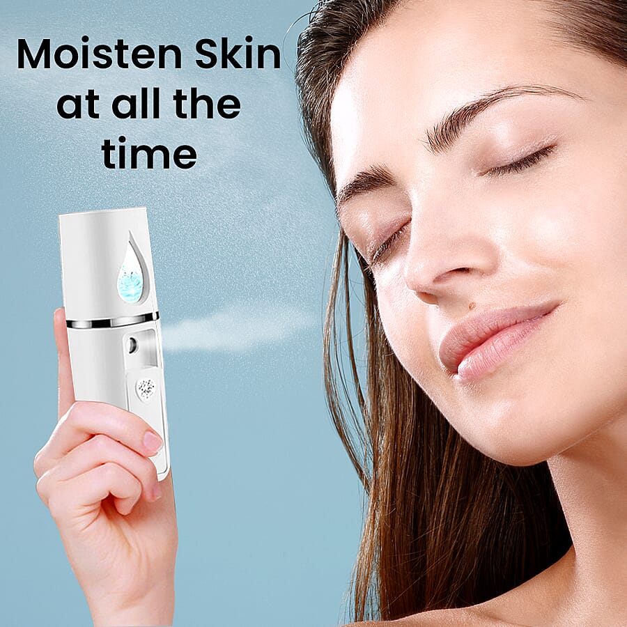 Portable Facial Spray Humidifier with USB Charger - White