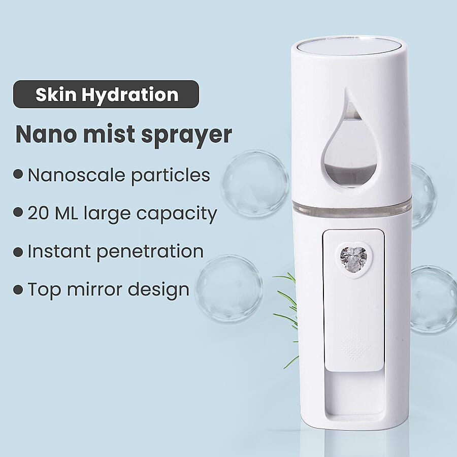 Portable Facial Spray Humidifier with USB Charger - White