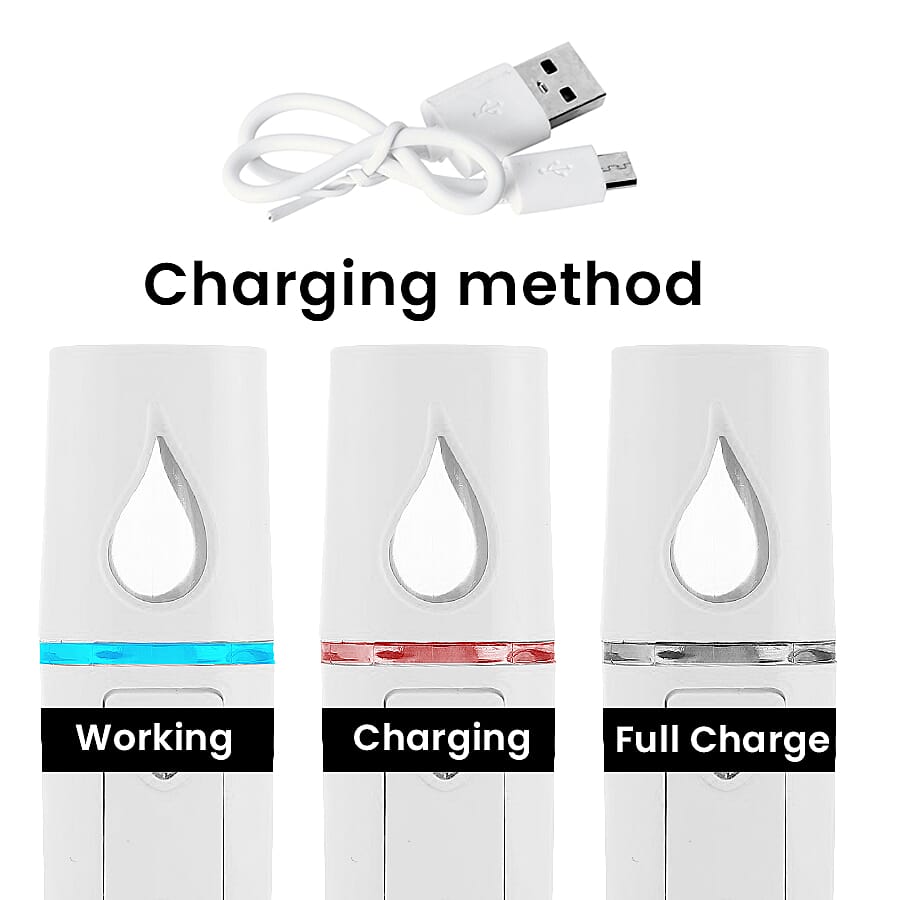 Portable Facial Spray Humidifier with USB Charger - White