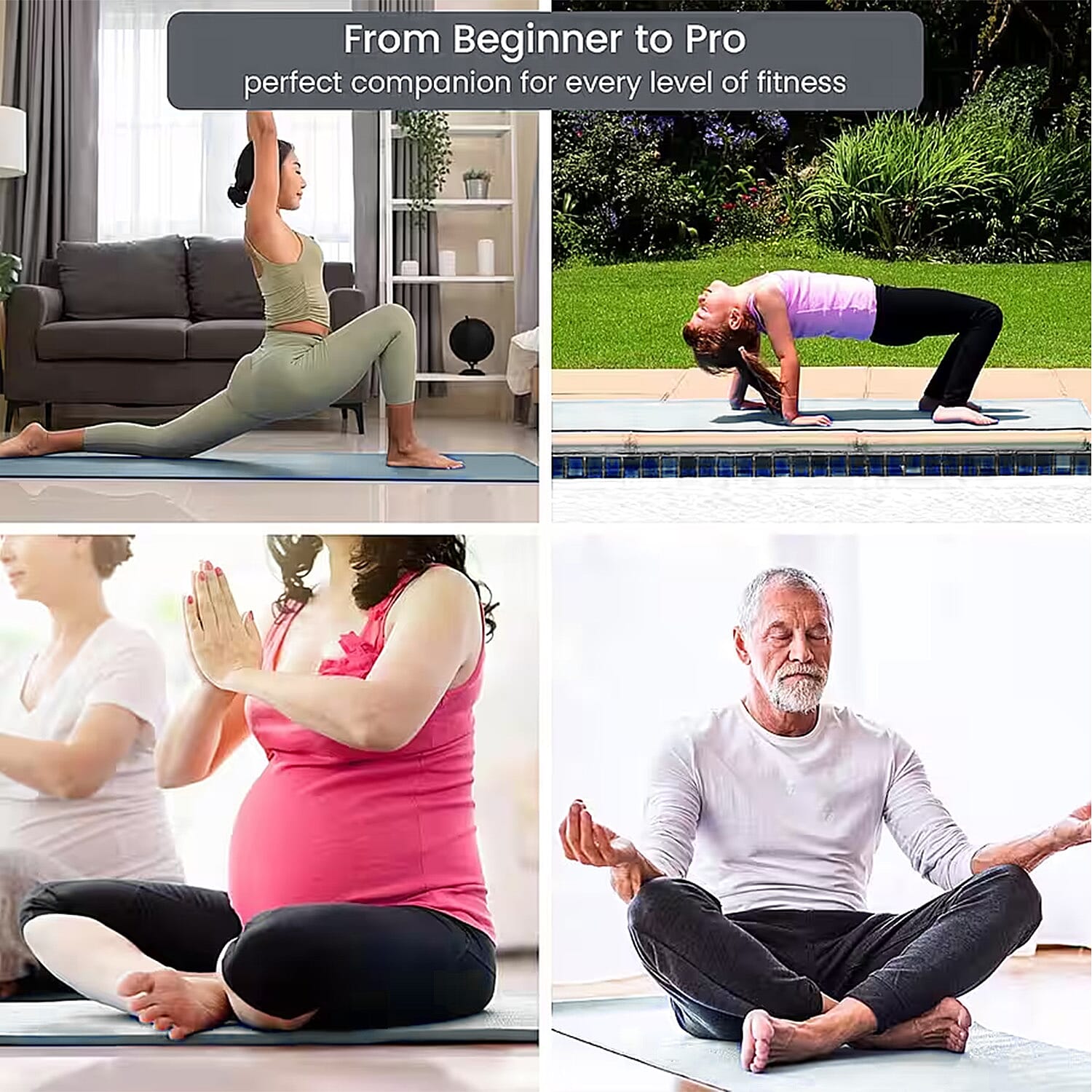 Soul Smart NBR Yoga Mat Non Slip Exercise - Pilates Mat with Carrying Strap (Size 188x61 cm) - Atrovirens