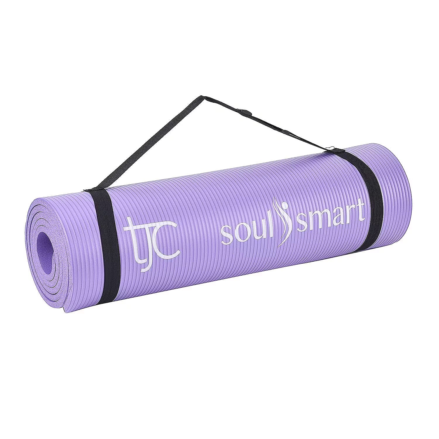 Soul Smart NBR Yoga Mat Non Slip Exercise - Pilates Mat with Carrying Strap (Size 188x61 cm) - Purple