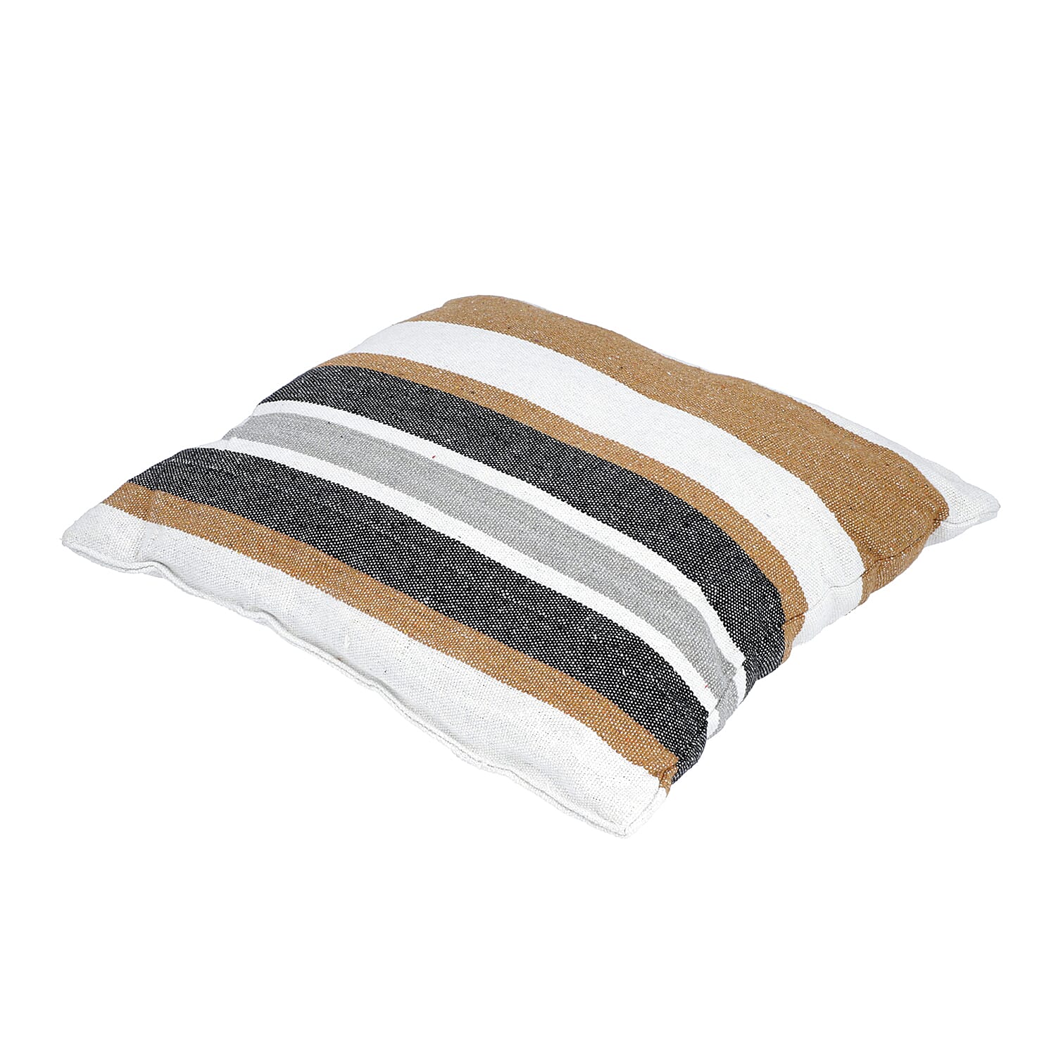 Striped Hanging Rope Hammock Swing Seat with 2 Cushions (Size 100x130cm) - White and Multi Colour