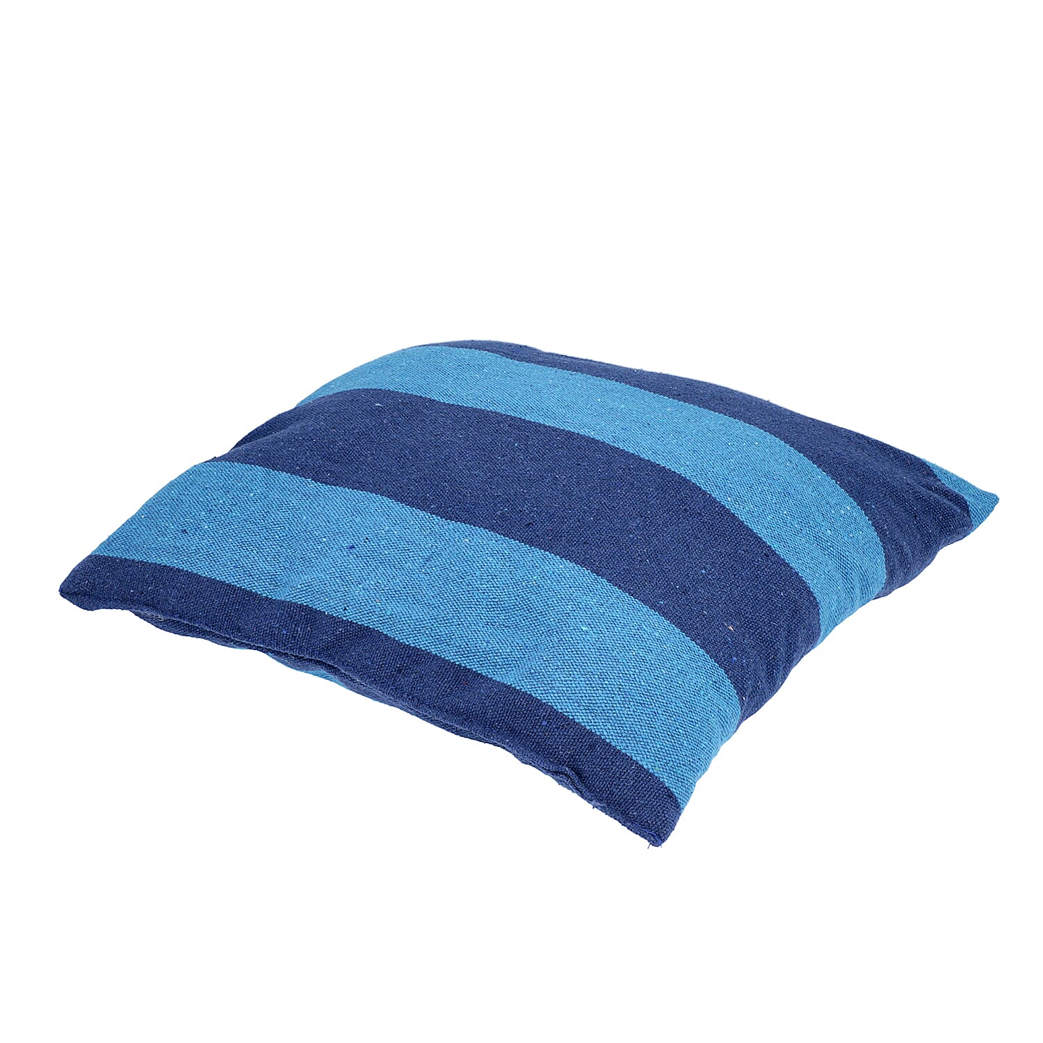 Striped Hanging Rope Hammock Swing Seat with 2 Cushions (Size 100x130cm) - Light and Dark Blue