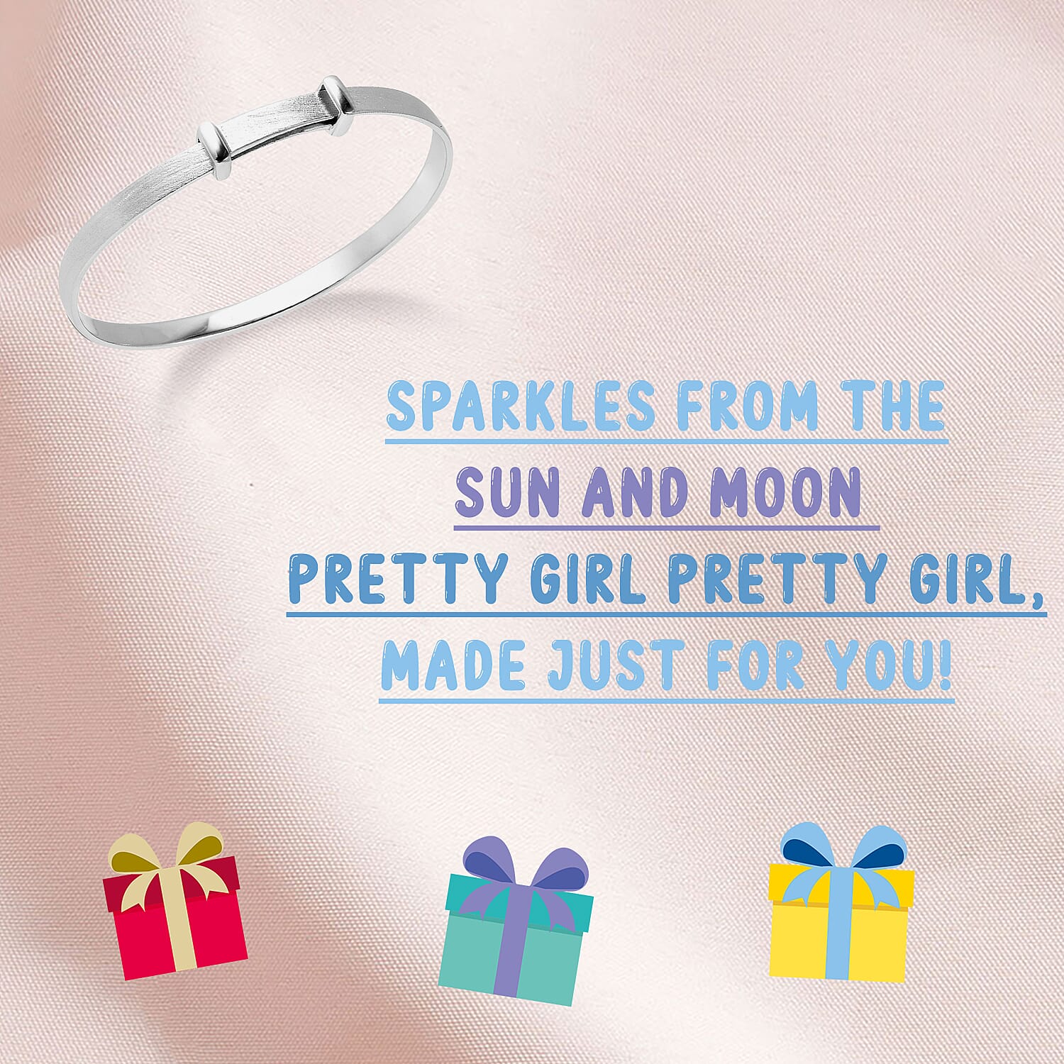 Rhodium Overlay Sterling Silver Adjustable Shiny Bangle (Size 5), Silver wt 10.90 Gms