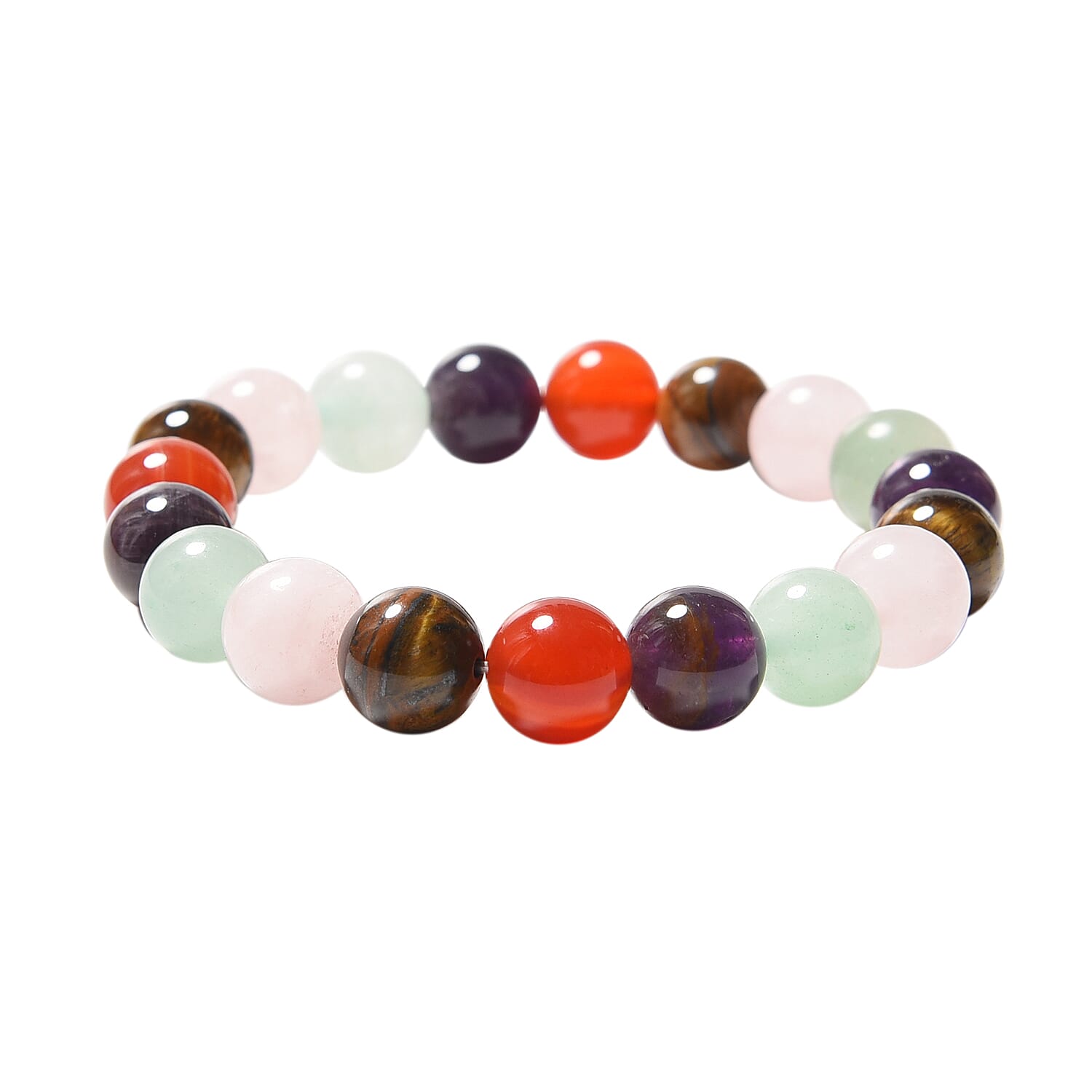 Multi Gemstone Beads Stretchable Bracelet (Size 6.5) 134.50 Ct.