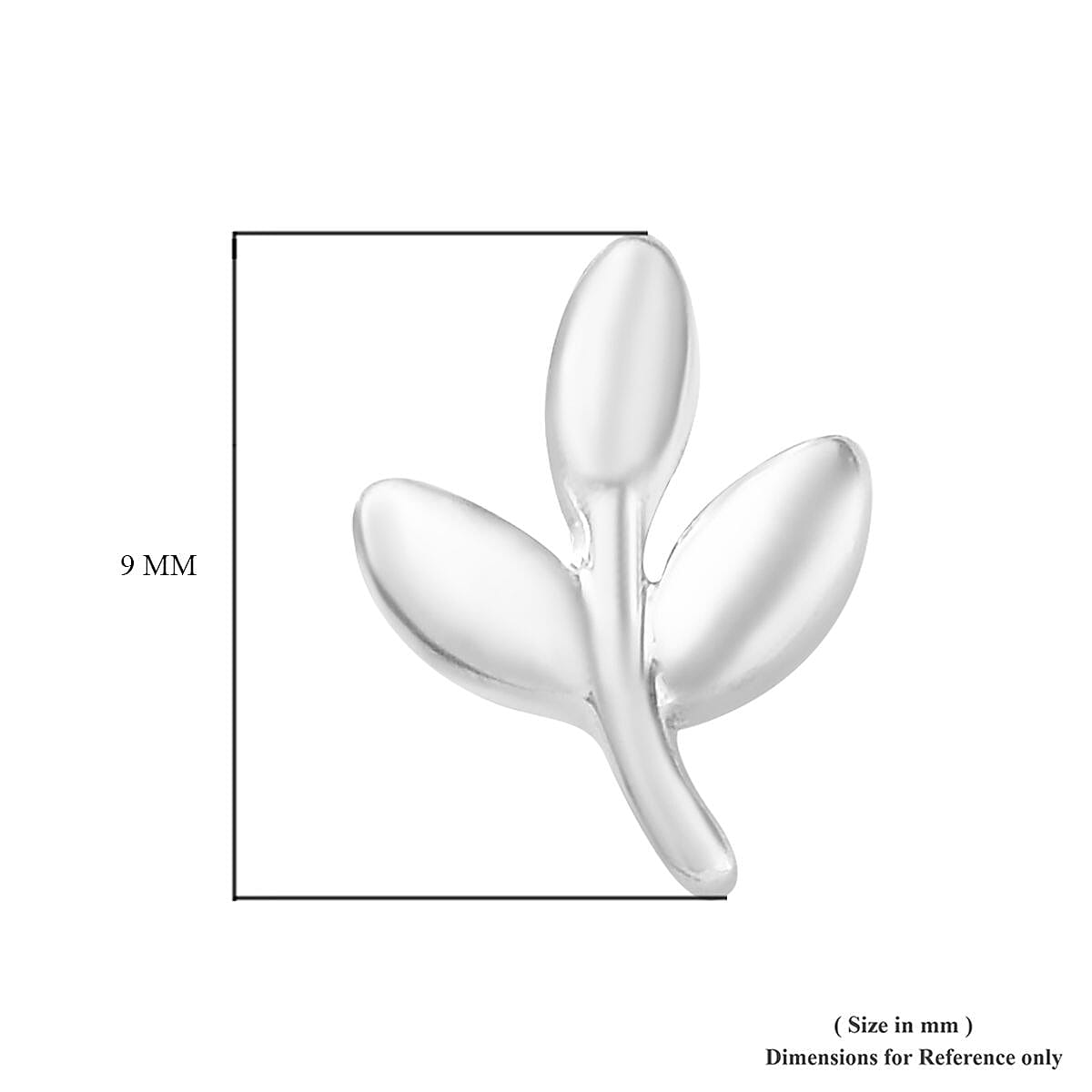 Platinum Overlay Sterling Silver Leaf Earrings (with Push Back)