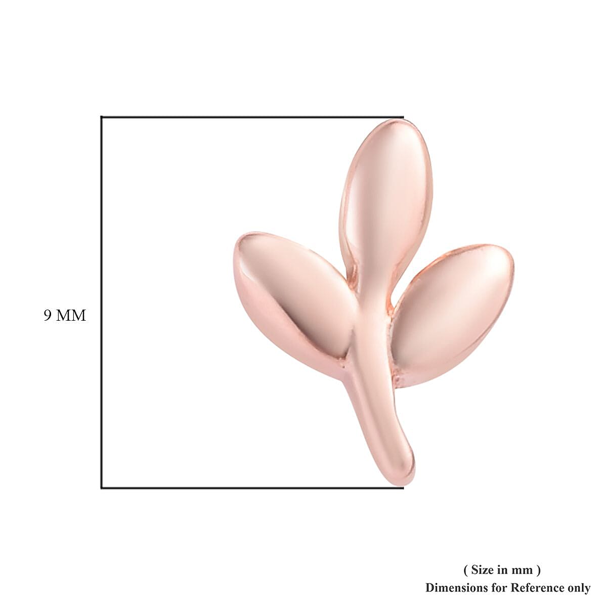 Rose Gold Overlay Sterling Silver Leaf Earrings (with Push Back)