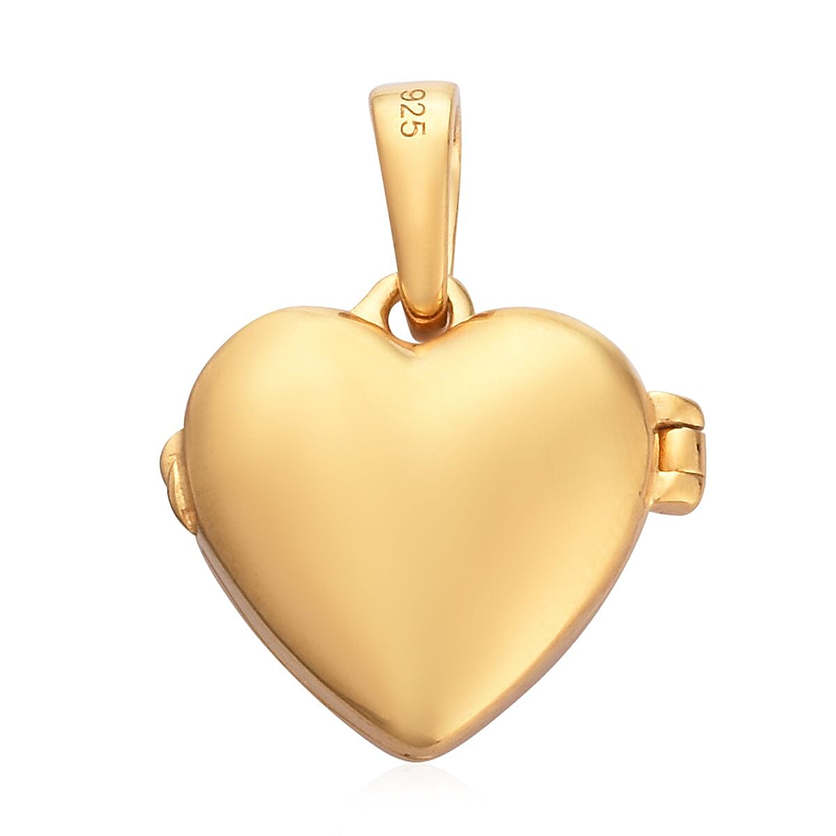Diamond Open Heart Locket Pendant in 14K Gold Overlay Sterling Silver 0.02 Ct.