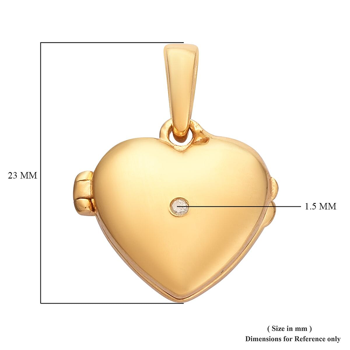 Diamond Open Heart Locket Pendant in 14K Gold Overlay Sterling Silver 0.02 Ct.