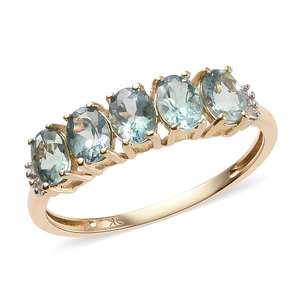 9K Yellow Gold  Narsipatnam Alexandrite and Natural Diamond (I3-G-H) Ring 1.25 Ct.