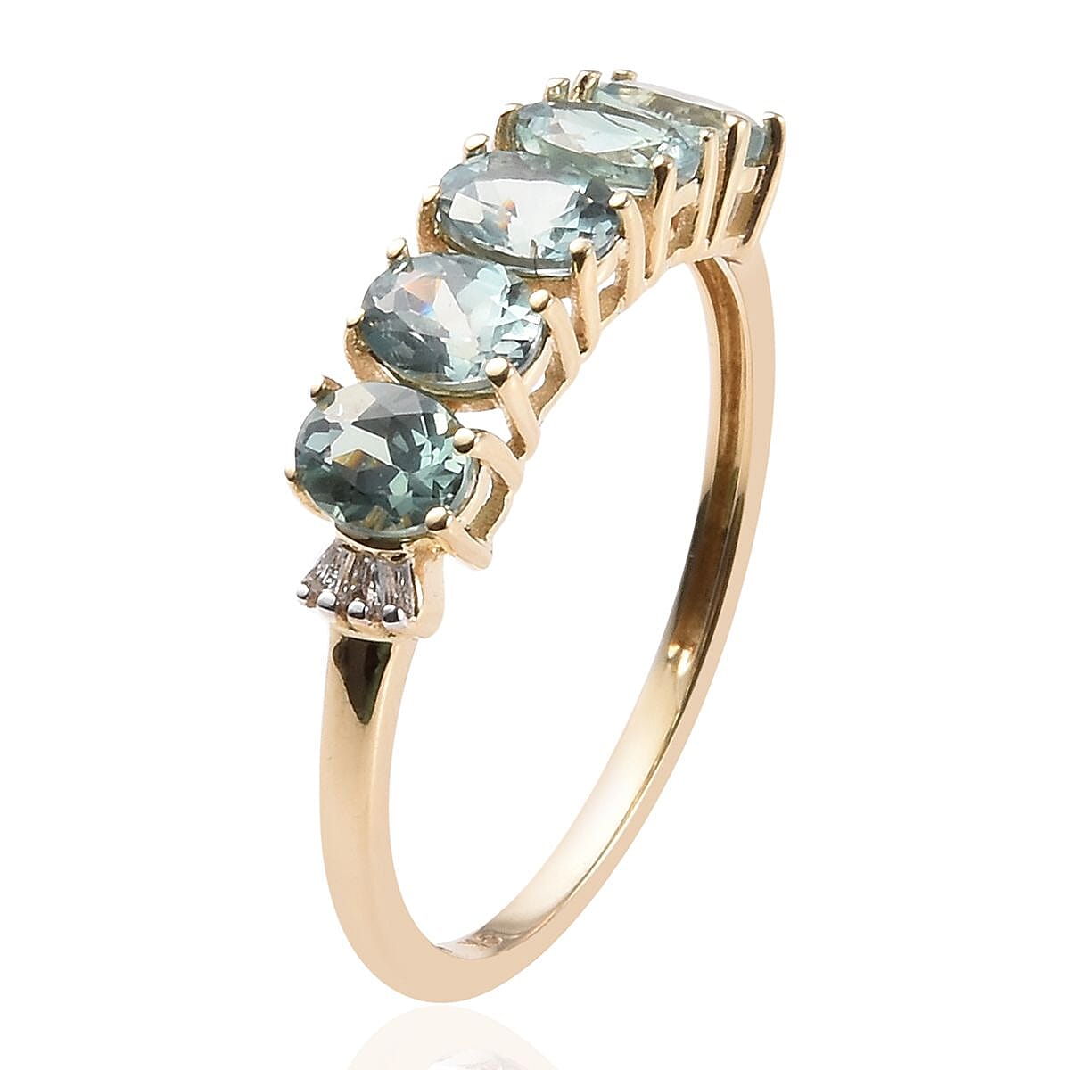 9K Yellow Gold  Narsipatnam Alexandrite and Natural Diamond (I3-G-H) Ring 1.25 Ct.