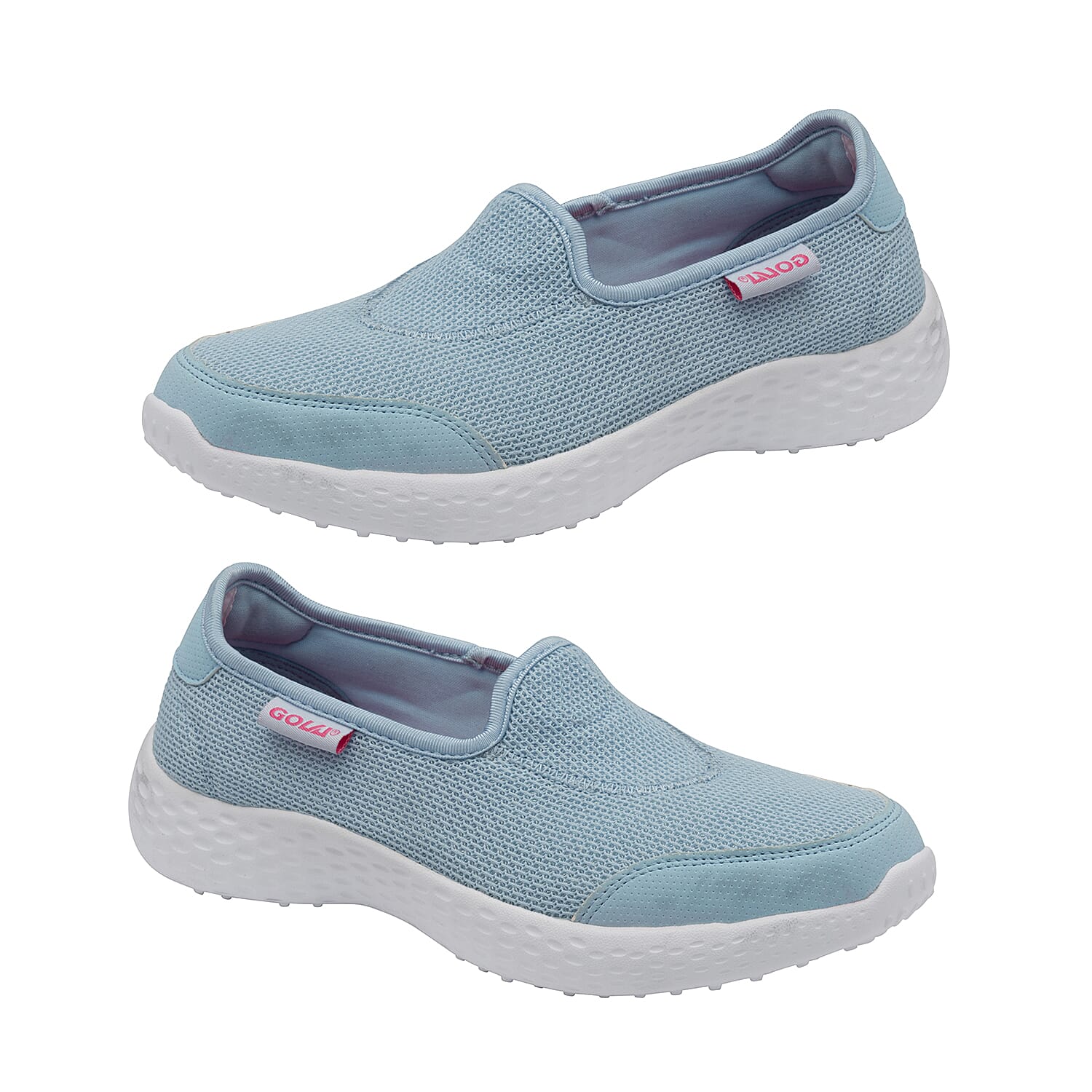 Gola San Luis Slip on Trainer (Size 3) - Powder Blue/Pink
