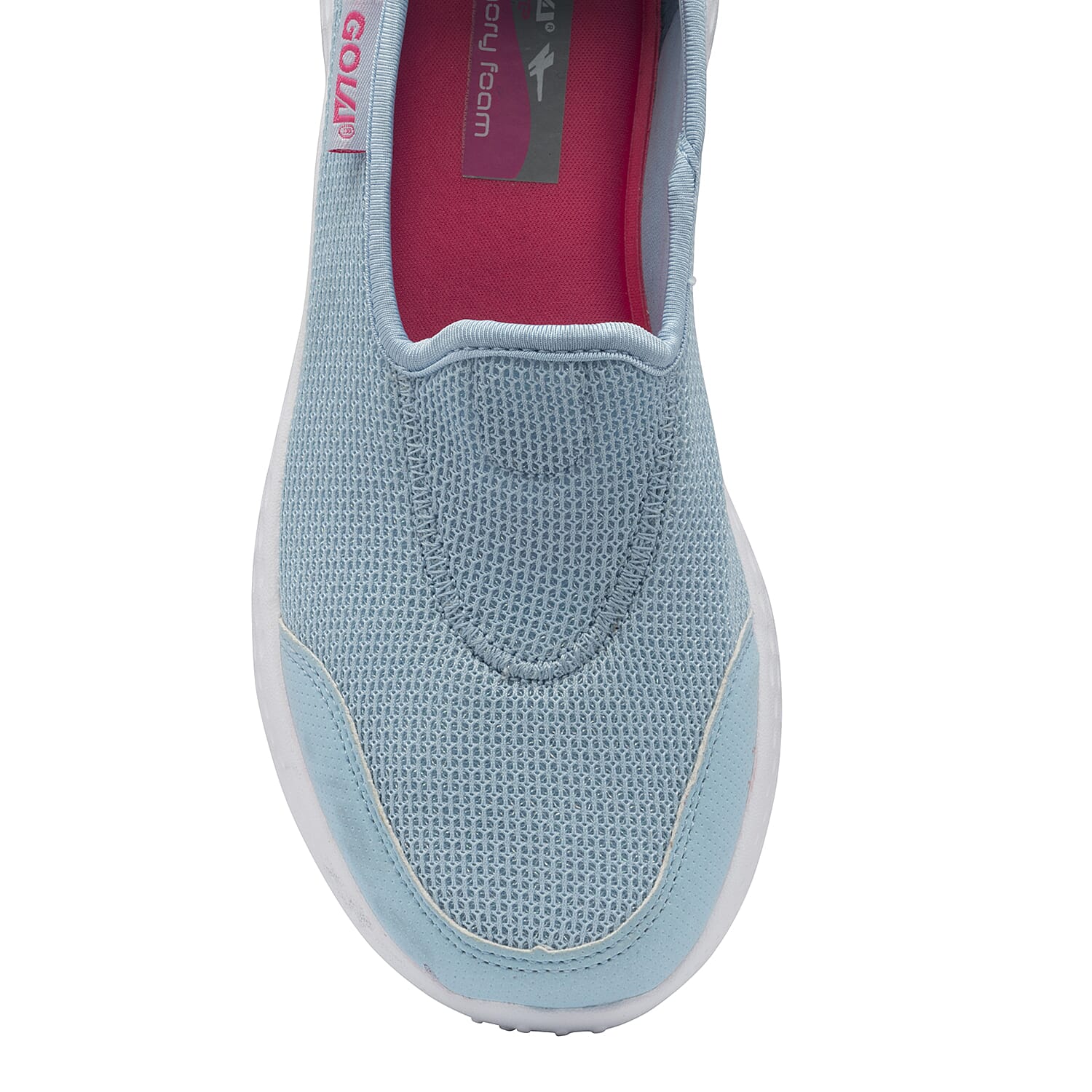 Gola San Luis Slip on Trainer (Size 3) - Powder Blue/Pink