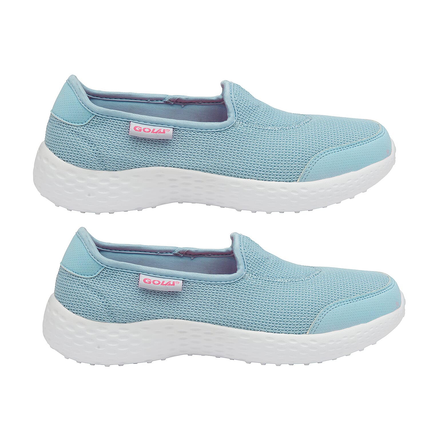Gola San Luis Slip on Trainer (Size 3) - Powder Blue/Pink
