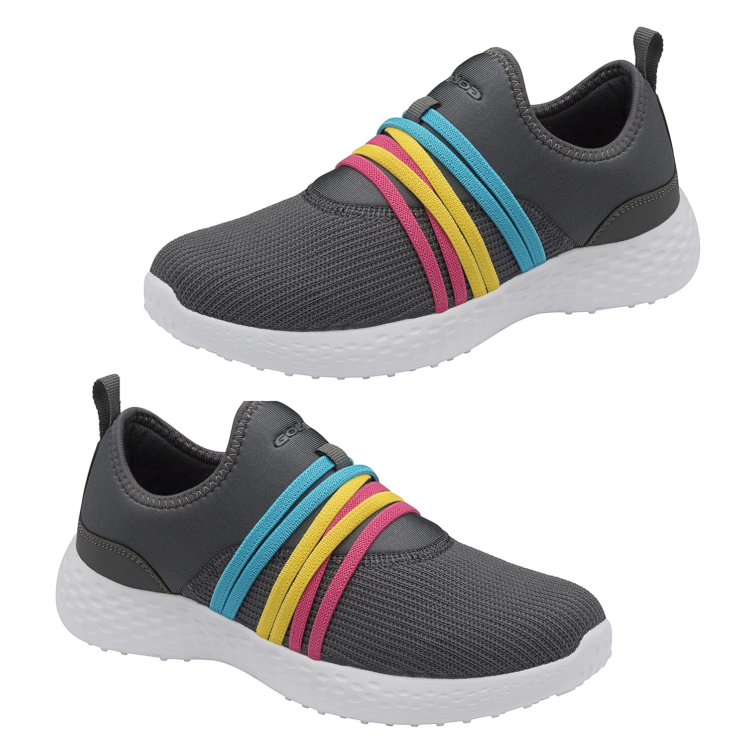 Gola Mira Slip on Trainer (Size 3) - Grey and Multi