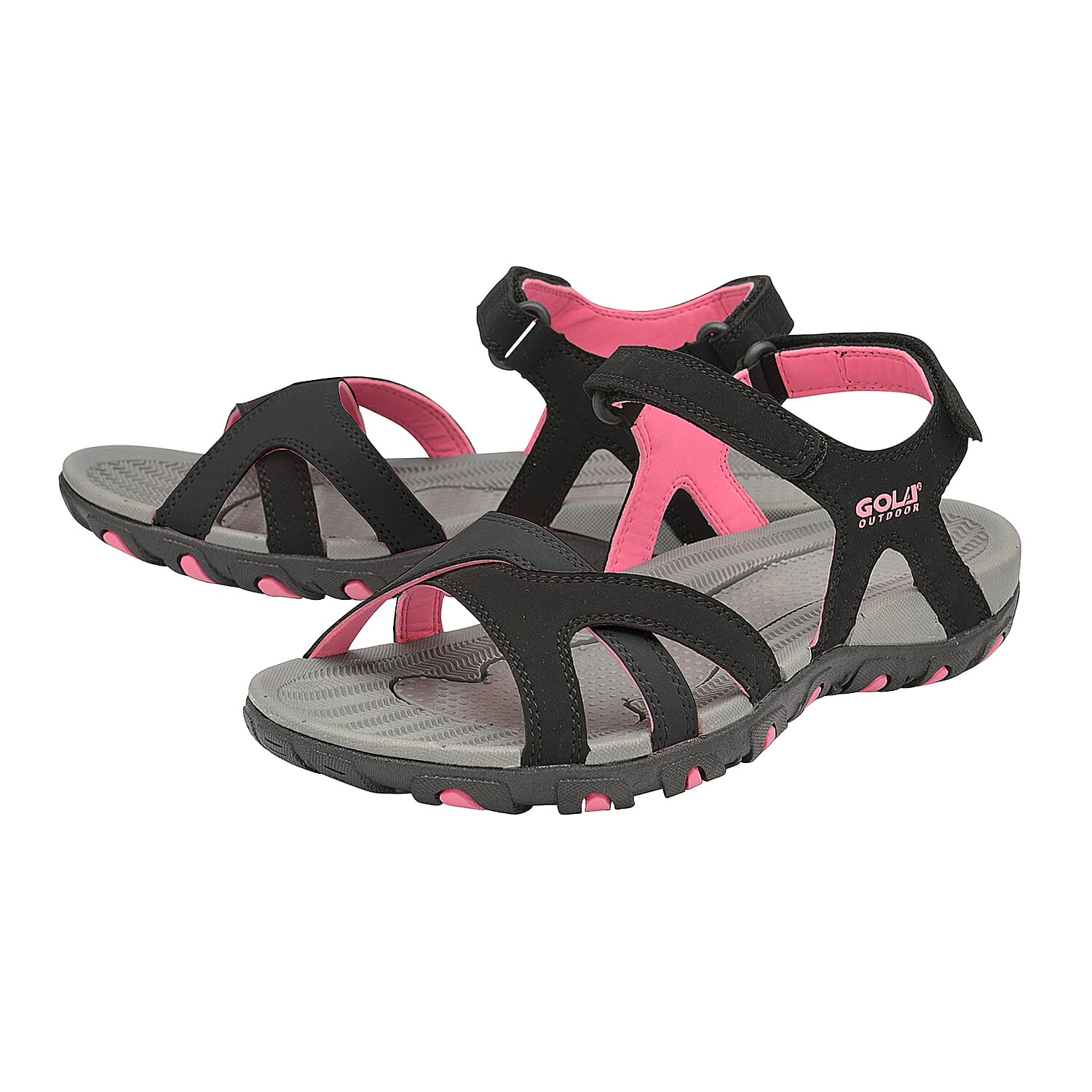 Gola Cedar Walking Sandal in Black and Hot Pink Colour