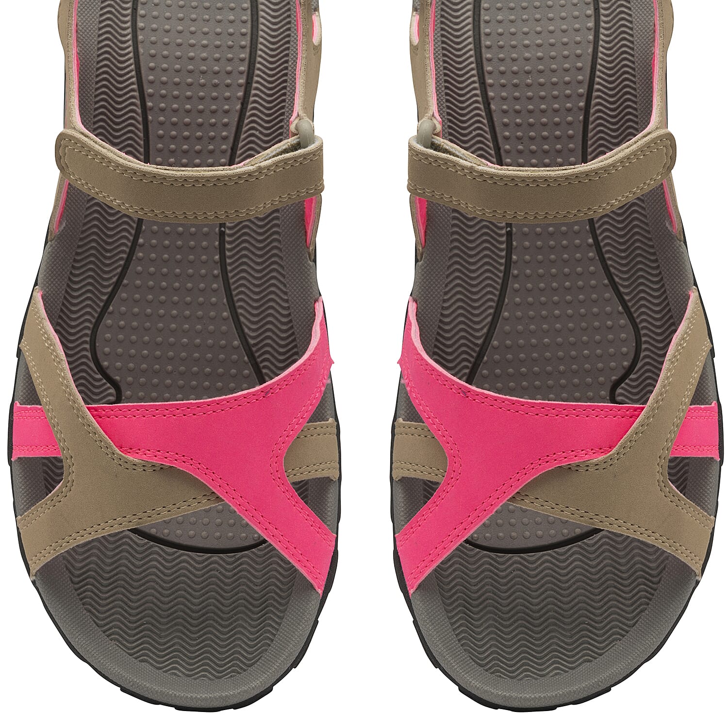 Gola Cedar Walking Sandal (Size 3) - Taupe/Hot Pink