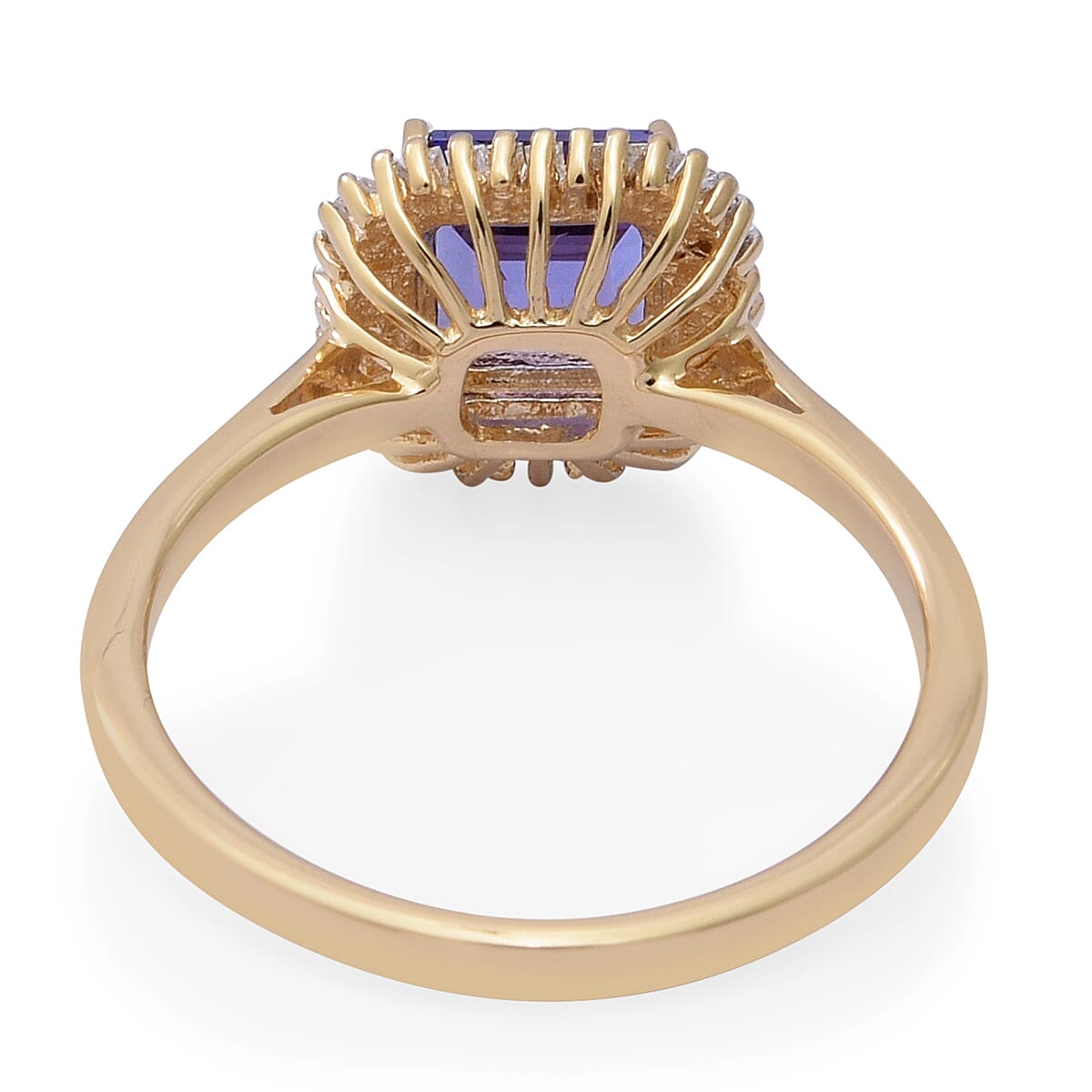 OTO - ILIANA 18K Yellow Gold AAA Tanzanite (7x7mm Asscher Cut), Diamond Ring 1.85 Ct.