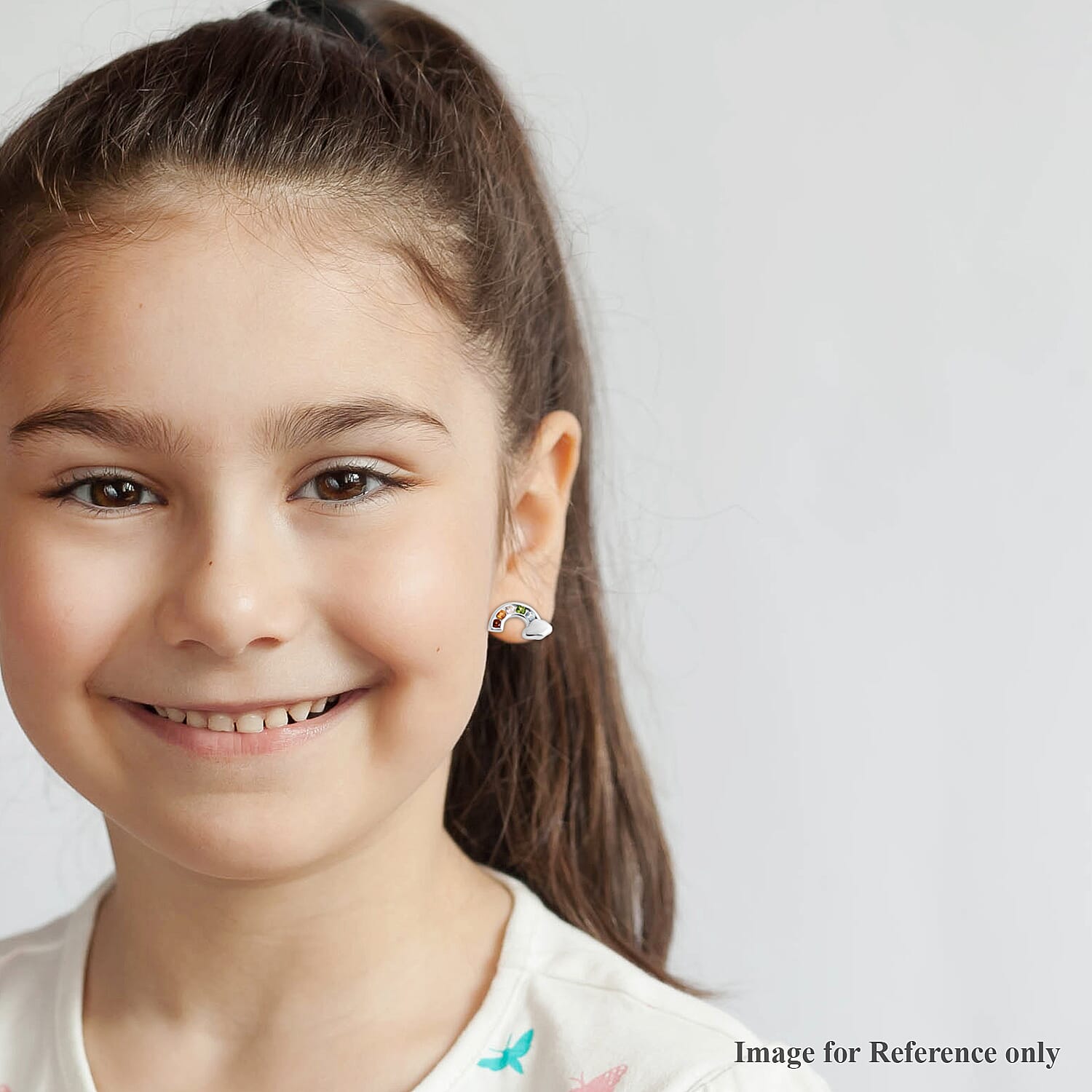 Rainbow Earrings for Kids with Multi Gemstone in Sterling Silver