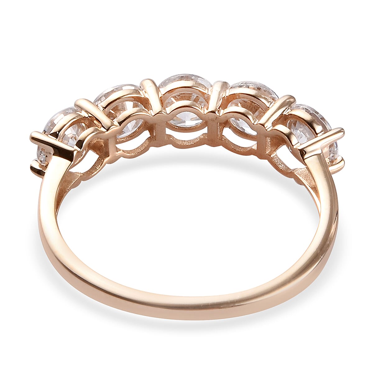 SPECIAL ORDER 9K Yellow Gold Half Eternity Ring Made with Finest CZ 2.30 Ct.