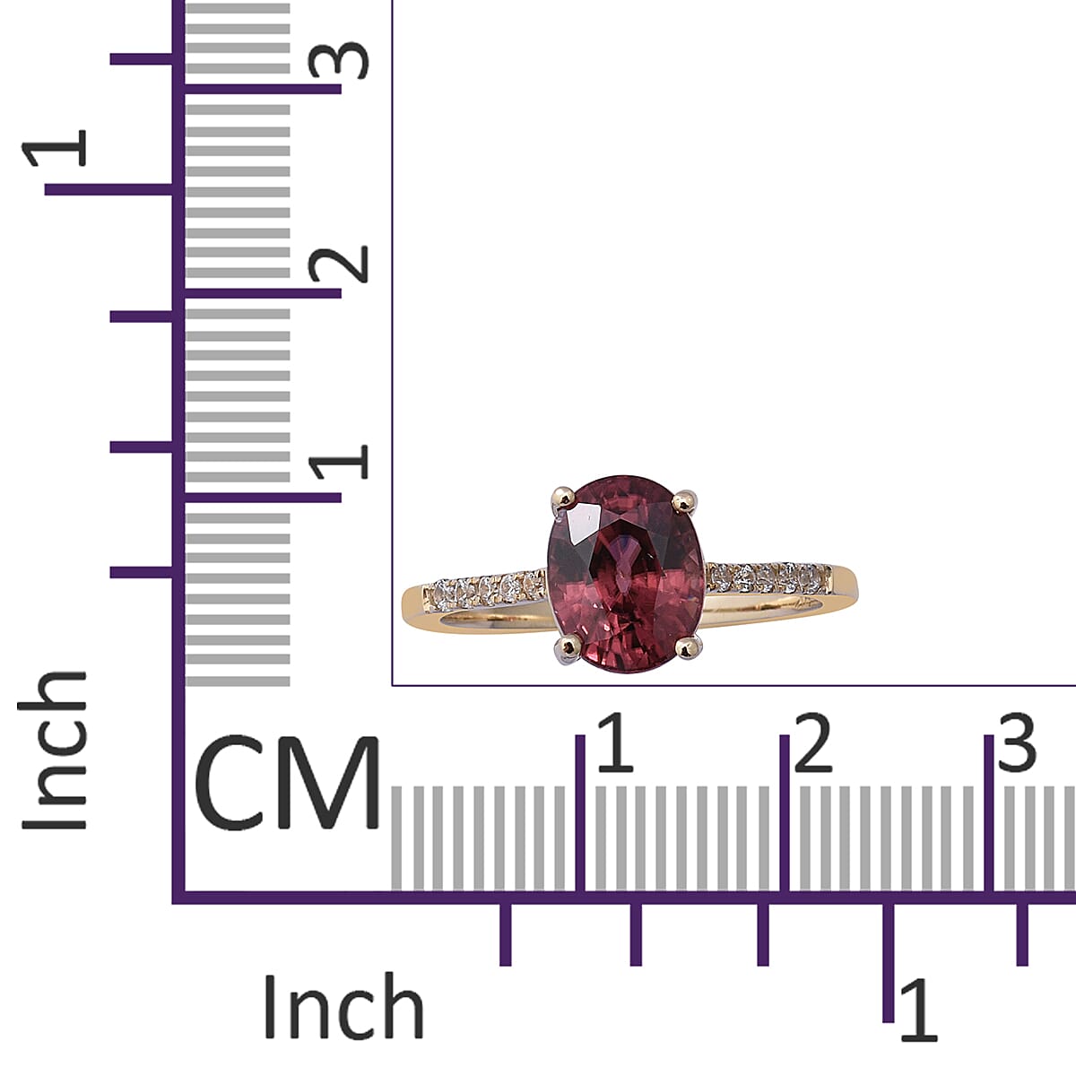 9K Yellow Gold Rare Tanzanian Rose Zircon and Natural Cambodian Zircon Ring 3.50 Ct.