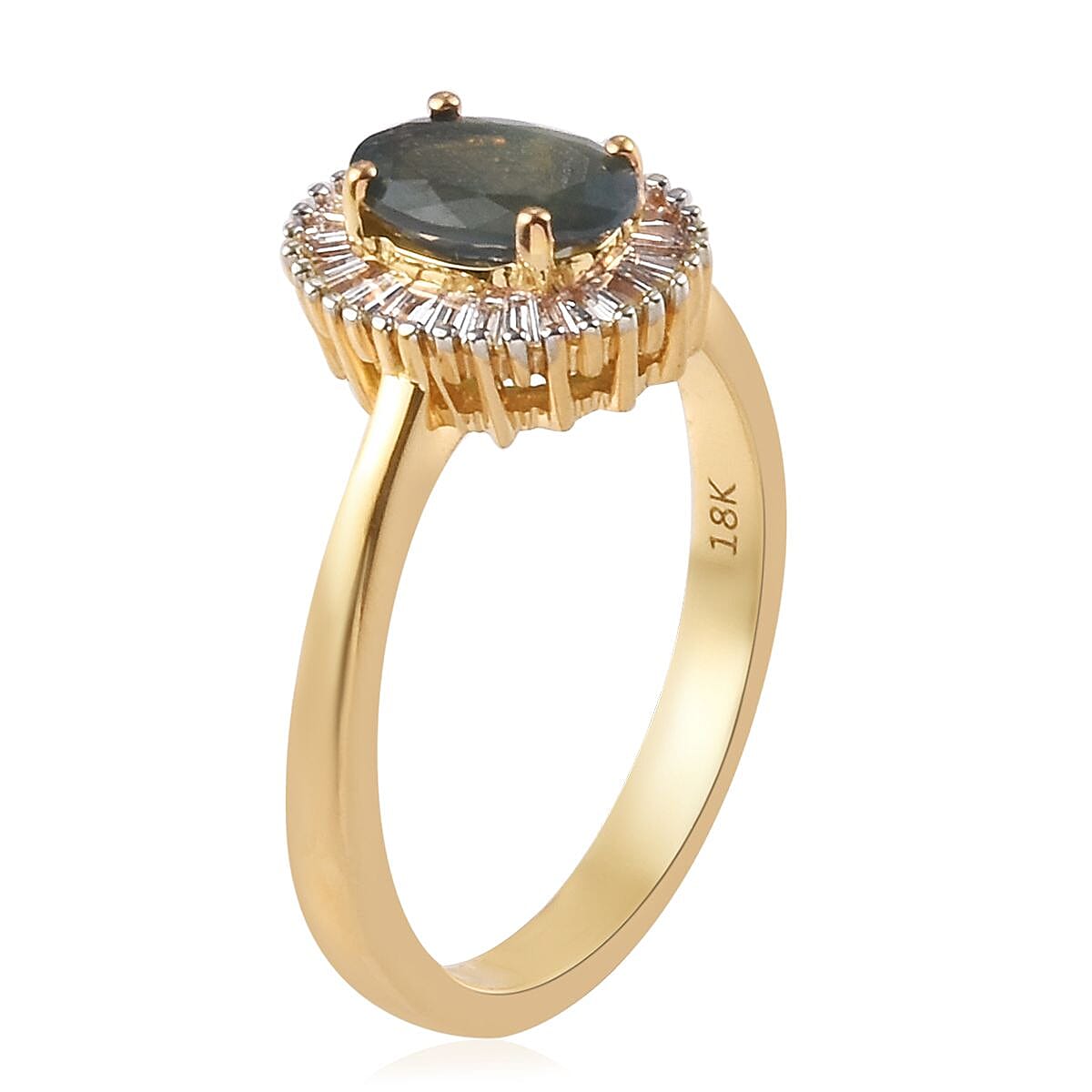 ILIANA 18K Yellow Gold AAA Alexandrite and Diamond (SI-G-H) Ring 1.10 Ct.