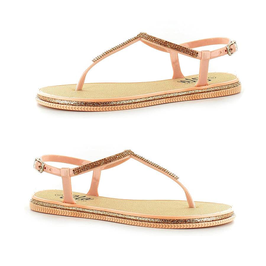 Ella Winnie Diamante Toe Post Sandals (Size 3) - Rose Gold