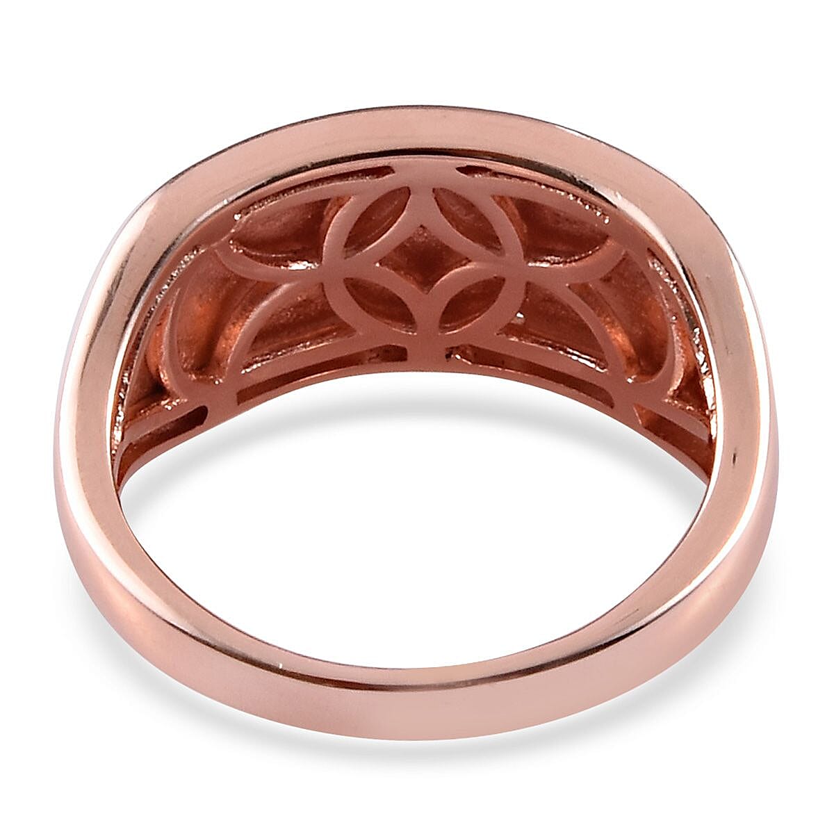 Diamond Cluster Ring in Rose Gold Overlay Sterling Silver