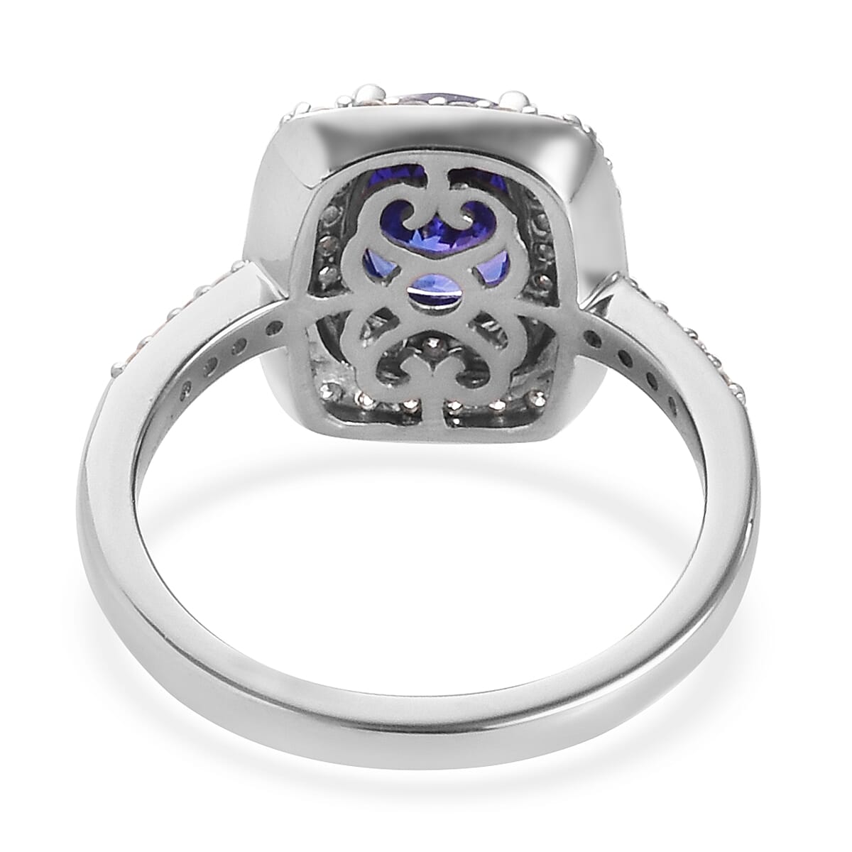 RHAPSODY 950 Platinum AAAA Tanzanite and Diamond (VS-E-F) Ring 2.00 Ct, Platinum wt 7.10 Gms