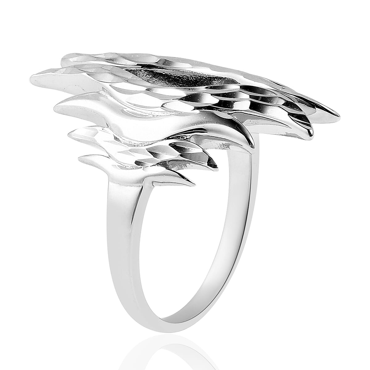 LucyQ Flame Collection - Rhodium Overlay Sterling Silver Ring