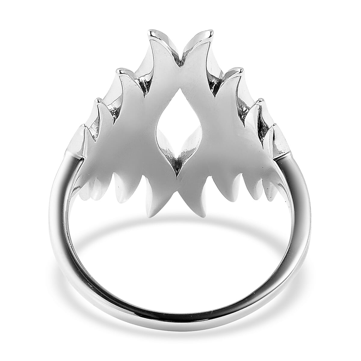 LucyQ Flame Collection - Rhodium Overlay Sterling Silver Ring