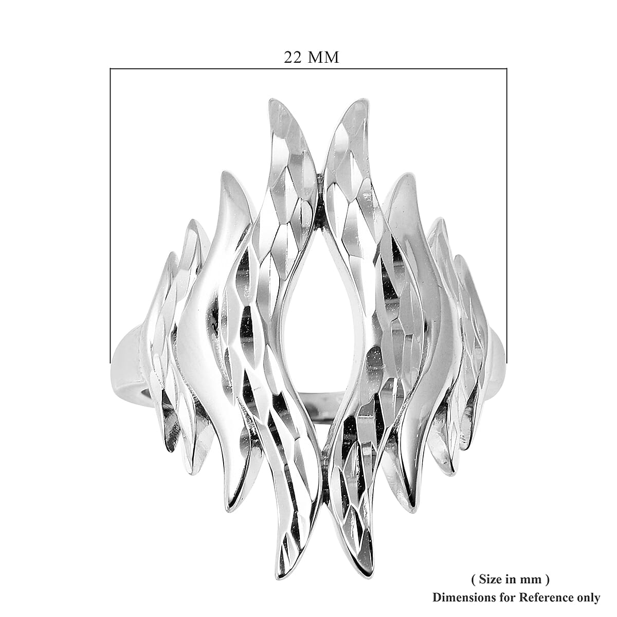 LucyQ Flame Collection - Rhodium Overlay Sterling Silver Ring