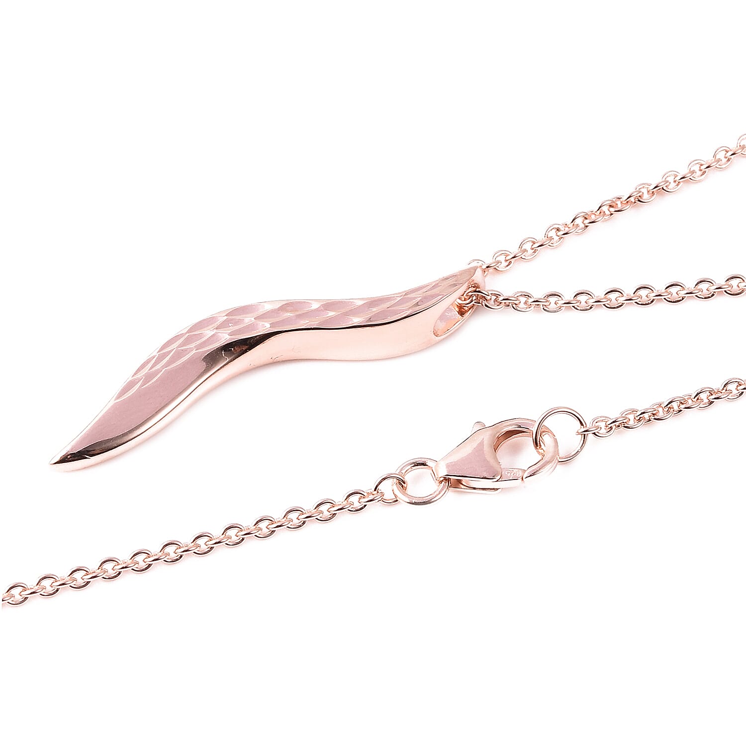 LucyQ Flame Collection - Rose Gold Overlay Sterling Silver Pendant with Chain (Size 32)