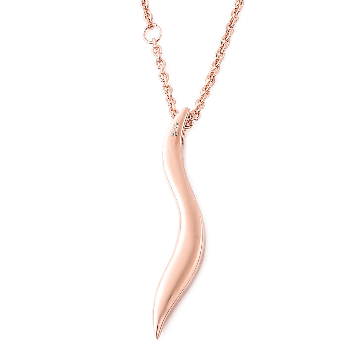 LucyQ Flame Collection - Rose Gold Overlay Sterling Silver Pendant with Chain (Size 32)