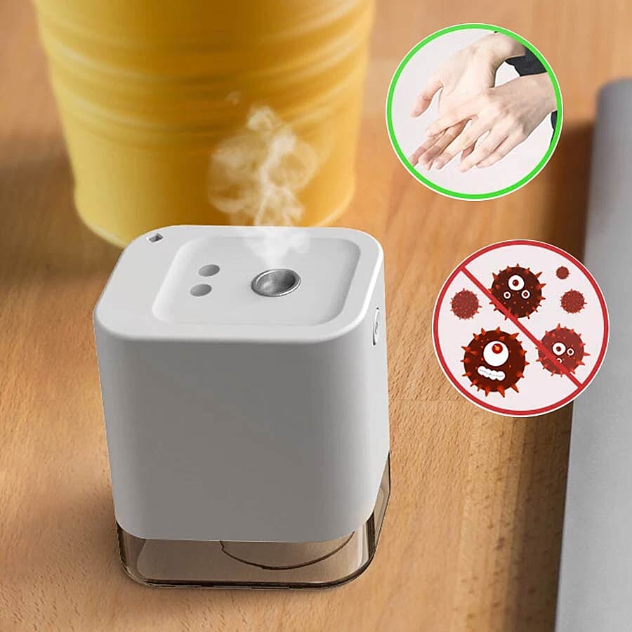 Portable Automatic Alcohol Disinfection Sprayer with 1800mAh Rechargeable Battery (Size 9.1x7.7x5.73 Cm) - White