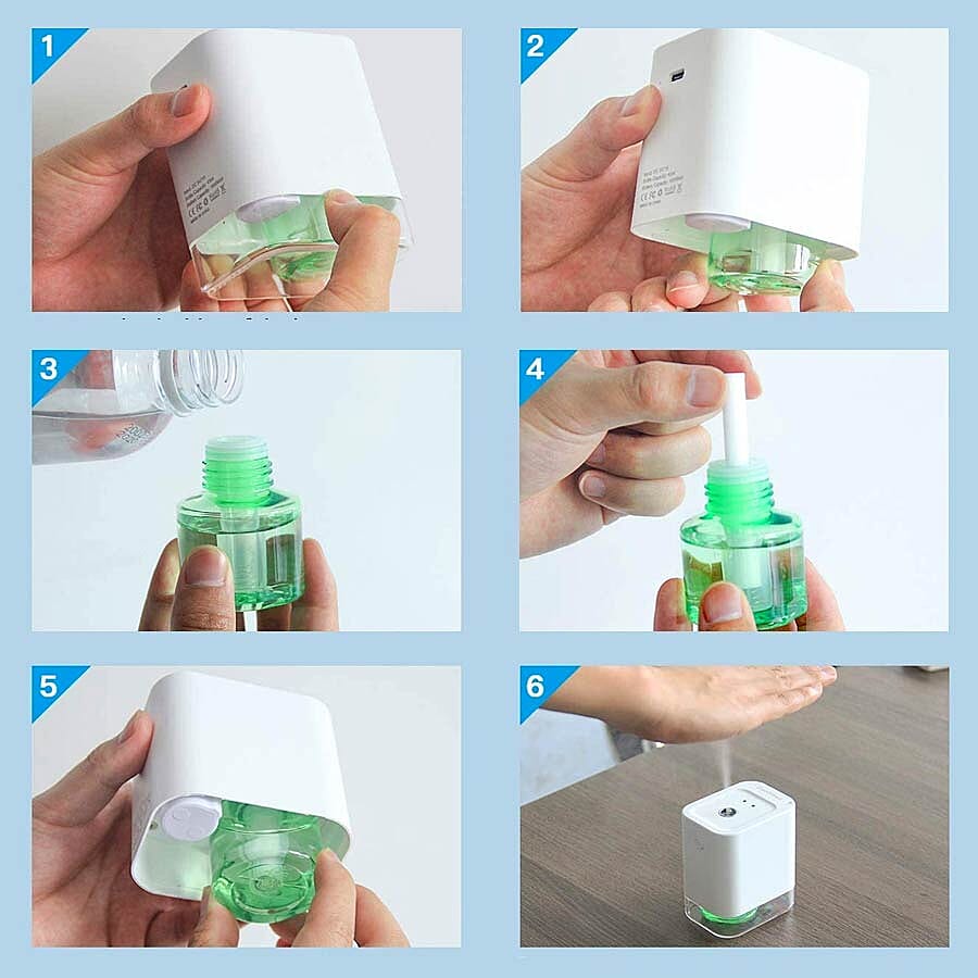 Portable Automatic Alcohol Disinfection Sprayer with 1800mAh Rechargeable Battery (Size 9.1x7.7x5.73 Cm) - White