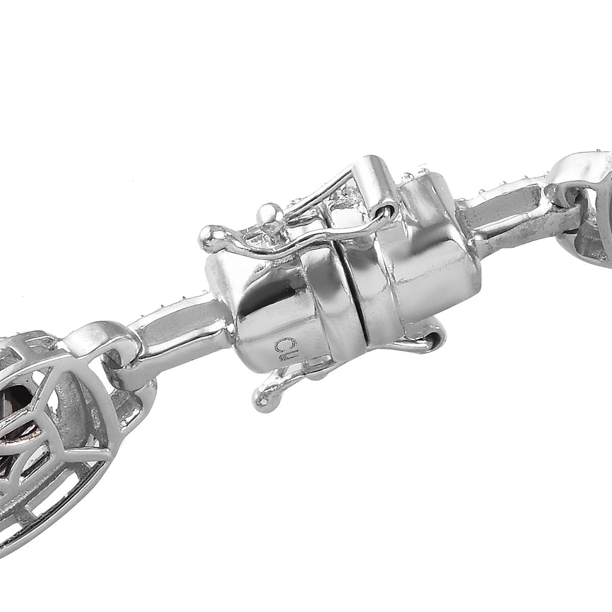 Elite Shungite Bracelet (Size 7) with Magnetic Lock in Platinum Overlay 6.25 Ct.