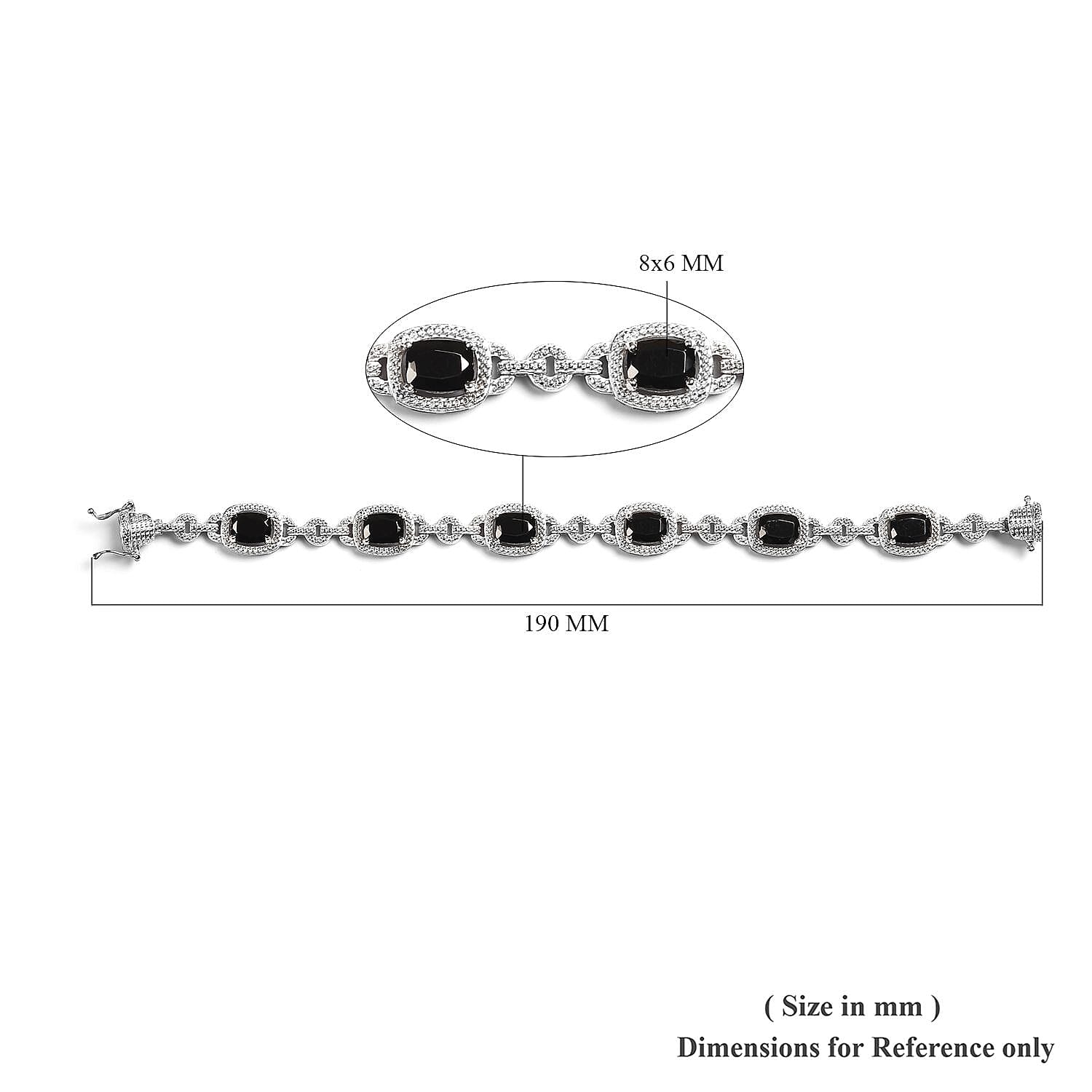 Elite Shungite Bracelet (Size 7) with Magnetic Lock in Platinum Overlay 6.25 Ct.