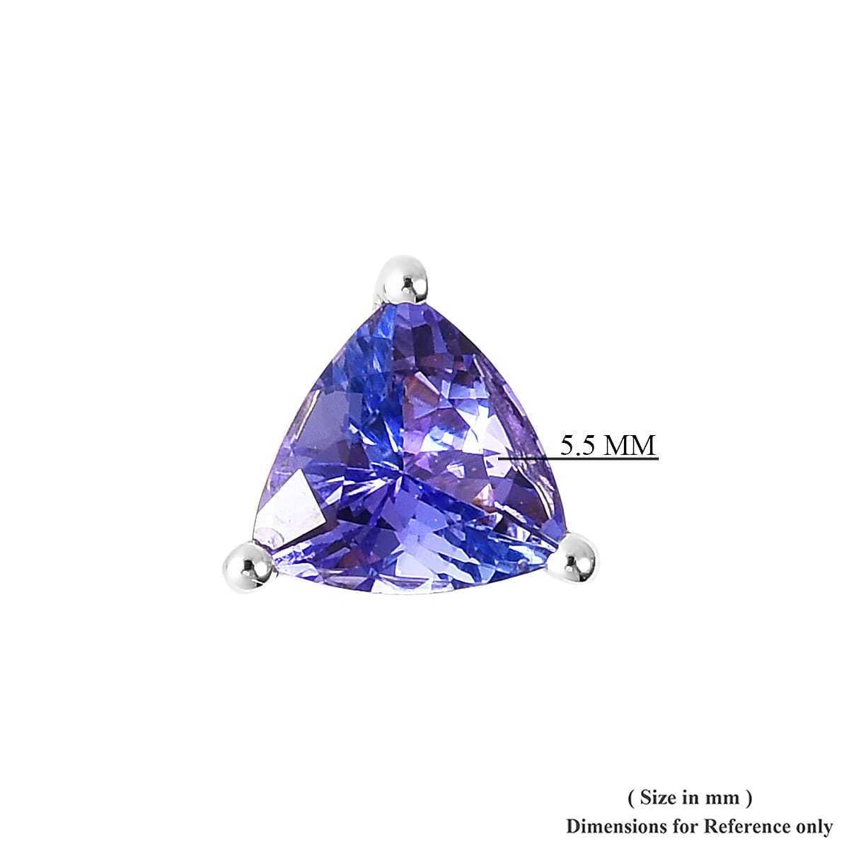 14K White Gold Tanzanite Stud Earrings (with Push Back) 1.25 Ct.